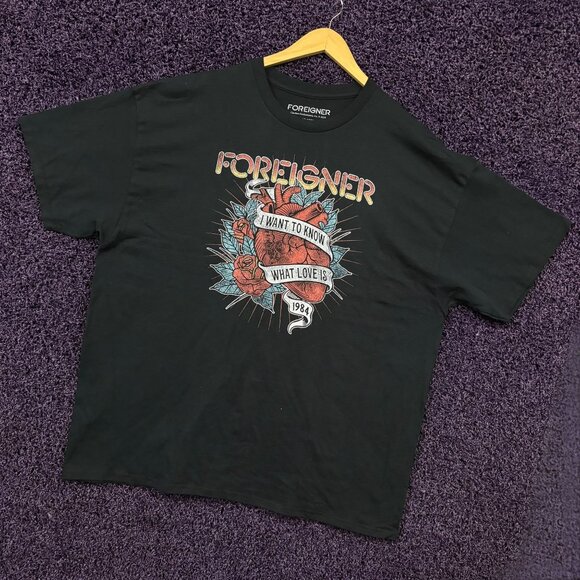 Foreigner I Want To Know What Love Is Heart Rose T-Shirt XXL - Picture 3 of 4